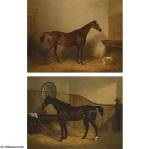 Portrait Of A Hunter With A Dog — George Cole Senior