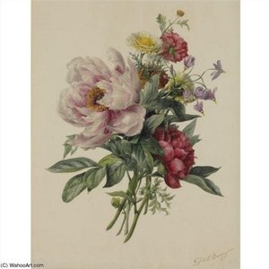 A Still Life With Peonies And Other Flowers — Geraldine Van De Sande Bakhuyzen