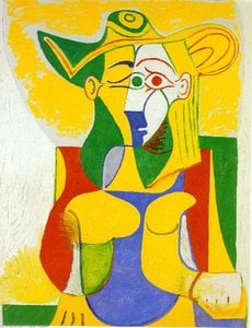 Pablo Picasso - Frau sitzt in einem Sessel (10)