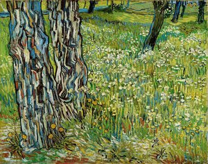 vincent willem van gogh - Tree trunks in the grass
