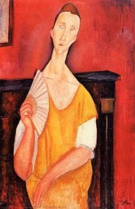 Madame Lunia Czechowska avec un éventail