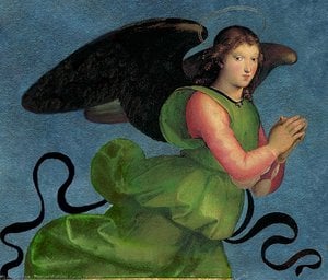 Rafael - Madre e Hijo Entronados con Santos (detalle de luneta menos obra circundante)