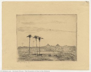 hermann struck - The Pyramids at Giza in the Distance