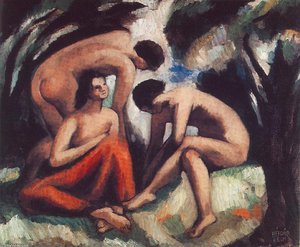 Three Nudes — Béla Kádár, Expressionism