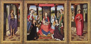 Die Jungfrau Mit Kind Sowie Heilige Und Stifter (das Donne-triptychon) — Hans Memling, Frühnetralandische Malerei