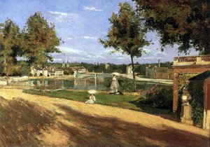 Terrace On The Banks Of The Seine At Melun — Henri Stanislas Rouart