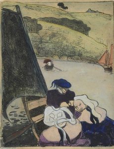 Bretons dans une barque (Bretons in a Ferryboat) - Émile Bernard