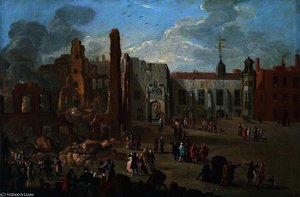richard wilson - The Inner Temple after the Fire of 4 January