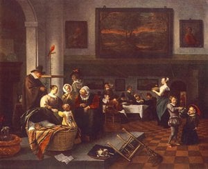 The Christening — Jan Havickszoon Steen, Baroque