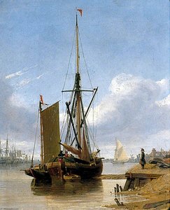 Gorleston Harbour, Norfolk — Miles Edmund Cotman