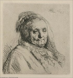 Bust Of An Old Woman, Rembrandt's Mother — Rembrandt Van Rijn
