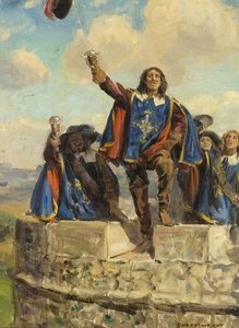 ‘athos Placed His Hat On The Point Of His Sword And Waved’ (illustration For 'the Three Musketeers') — Rowland Wheelwright