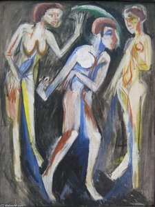 The Dance Between The Women — Ernst Ludwig Kirchner, Expressionism