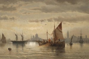 Sailboats In Front Of Venice — Albert Rieger