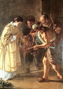 Saint Lawrence Distributing Alms — Serodine Giovanni