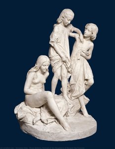vincenzo vela - Three Bathers. Portrait of the Daughters of Marquis Ala Ponzone
