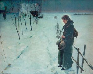 Winter landscape, Christmas Eve