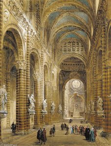 Interior Of The Cathedral At Sienna — Louis Haghe