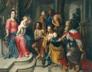 Our Lady With Child And Penitents — Pieter Van Lint