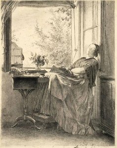 The Sleeping Seamstress At The Window — Adolph Von Menzel, Realism