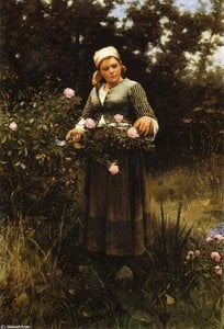 Gathering Roses — Daniel Ridgway Knight