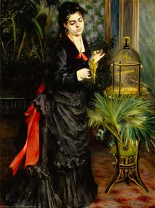 Woman With A Parrot (henriette Darras) — Pierre-auguste Renoir, Impressionist Painting