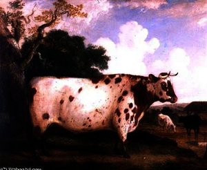 A Shorthorn Bull In A Landscape — George Vicat Cole