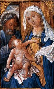 Albrecht Dürer - guazzo su pergamena Sacra Famiglia, Lipsia