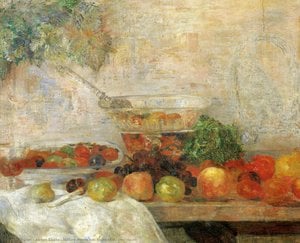 James Ensor - Nature morte aux fruits et au perroquet