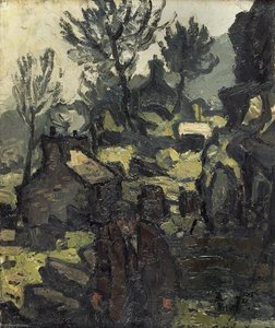 John Kyffin Williams - Farmer and Cottages