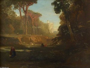 James Baker Pyne - View Of Windsor Castle From A Clearing