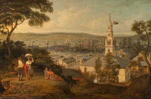 Robert V. Salmon - View of the Middle Church and Harbour, Greenock
