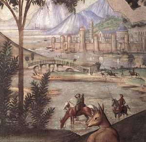 Frescoes - Stigmata Of St Francis (detail)2 — Domenico Ghirlandaio, Renaissance