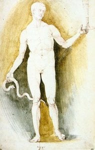 Il Nudo Maschile con il Vetro e la Serpente, chiamato Asclepio