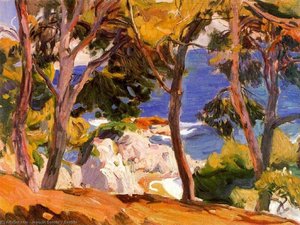 Coast At Santa Cristina — Joaquin Sorolla, Impressionist Landscape
