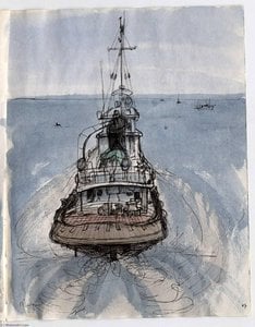 Rimorchiatore Che Scende Il Fiume — Theodore Hancock