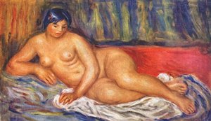 Nude Girl Reclining — Pierre-auguste Renoir, Impressionist Painting