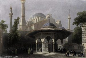 William Henry Bartlett - Court and Fountain of St. Sophia