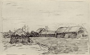 Barn. Twilight. — Isaak Ilyich Levitan, Russian Landscape Painting