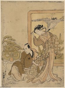 Transformed Armor Pulling Incident — Suzuki Harunobu, Ukiyo-e