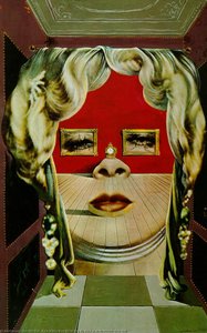 Mae West'i kasv, mida võiks kasutada korterina, umbers 1935 - Salvador Dalí