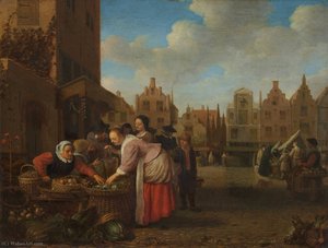 The Grote Markt At Rotterdam — Hendrick Maertensz Sorgh