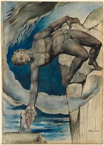 Sir William Blake Richmond - Antaeus setting down Dante and Virgil in the Last Circle of Hell