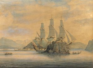 An East Indiaman passing the forts at the Boca Tigris, China