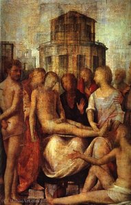 Pietà With St Sebastian And St Roch — Bartolomeo Suardi (bramantino)