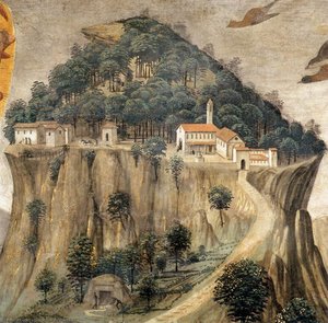 Frescoes - Stigmata Of St Francis (detail) — Domenico Ghirlandaio