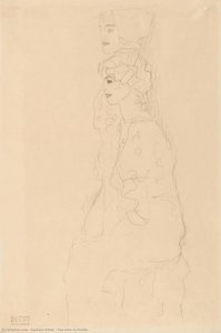 Due Ragazze Di Profilo — Gustav Klimt, Art Nouveau