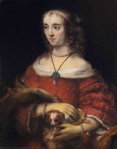 Rembrandt van Rijn - Portrét dámy s psímkem