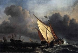 Ships On A Stormy Sea — Willem Van De Velde Der Ältere