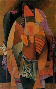Pablo Picasso - Vrouw met een overhemd zittend in een stoel